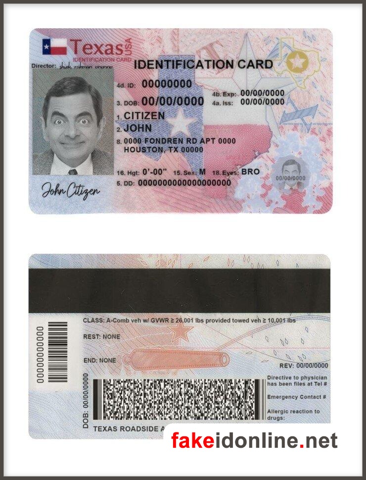 USA Texas New ID Card PSD Template